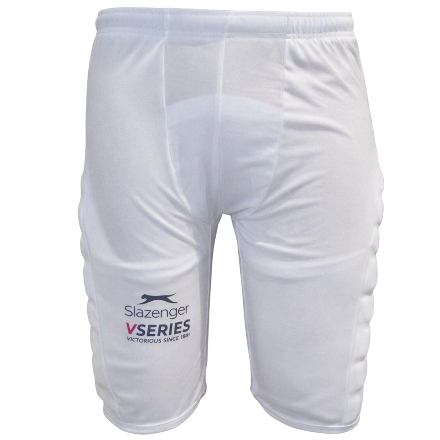 White - Front - Slazenger Childrens-Kids V Series Cricket Padded Shorts