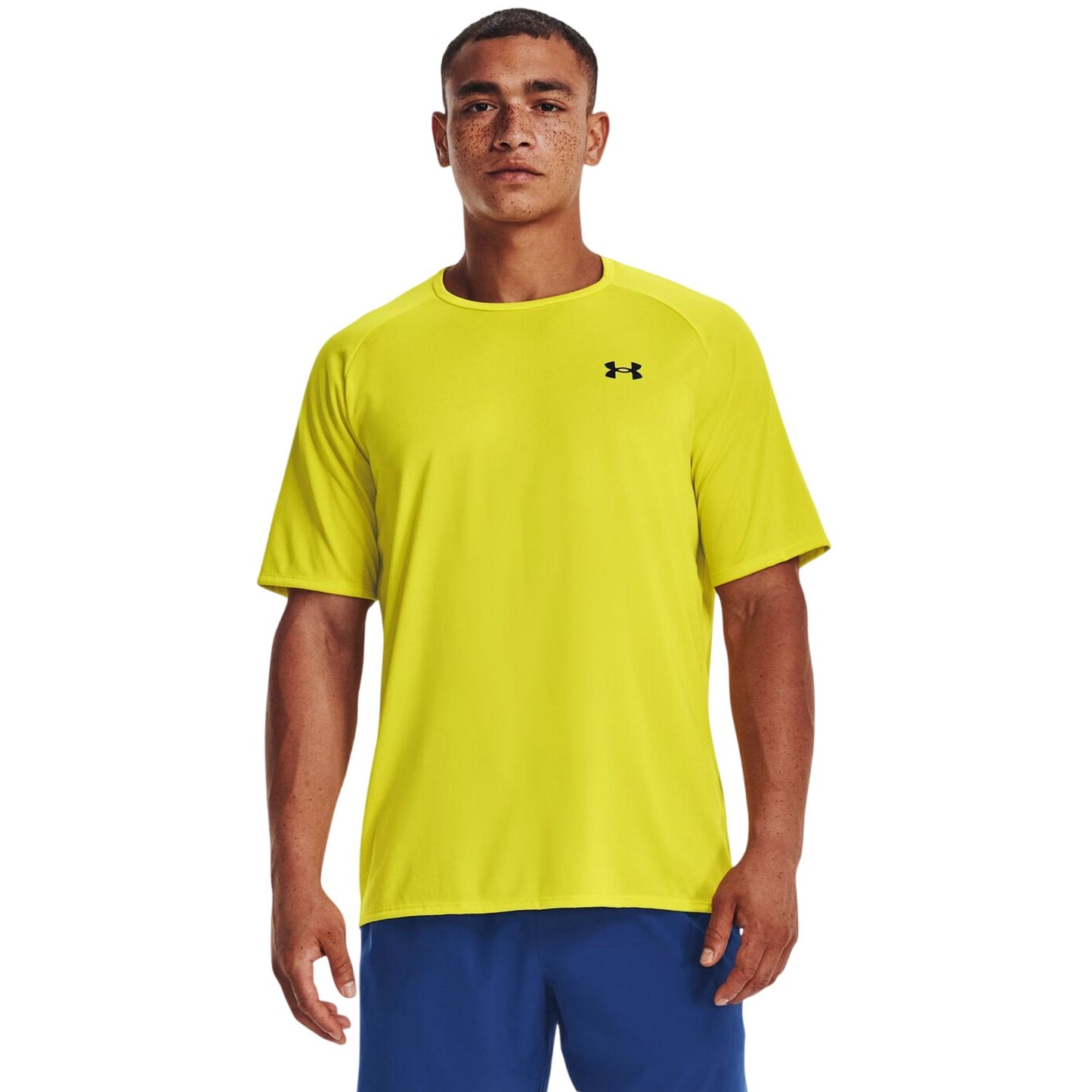 Yellow - Side - Under Armour Mens Tech 2.0 Logo T-Shirt