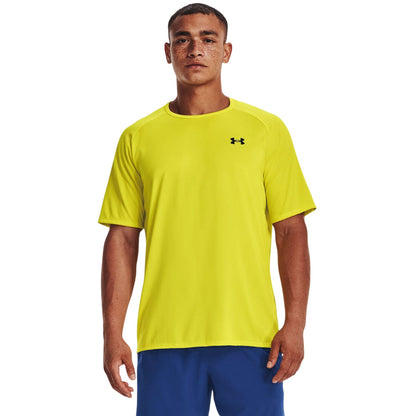 Yellow - Side - Under Armour Mens Tech 2.0 Logo T-Shirt