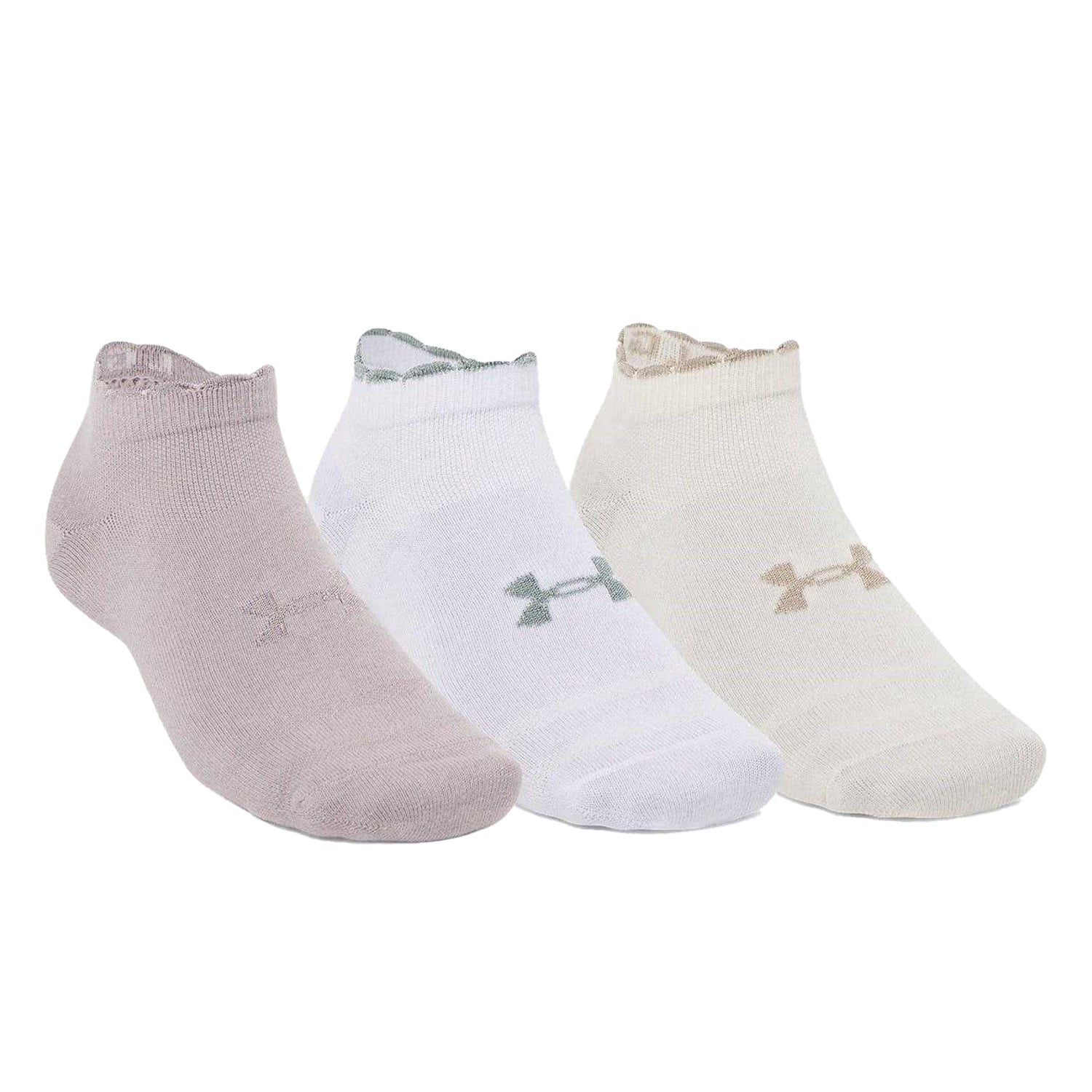 Grey - Front - Under Armour Unisex Adult Trainer Socks (Pack of 3)