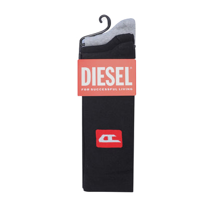 Black-Grey - Back - Diesel Unisex Adult Crew Socks (Pack of 3)