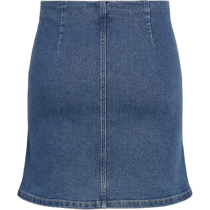 Denim Blue - Back - Noisy May Womens-Ladies Denim Mini Skirt