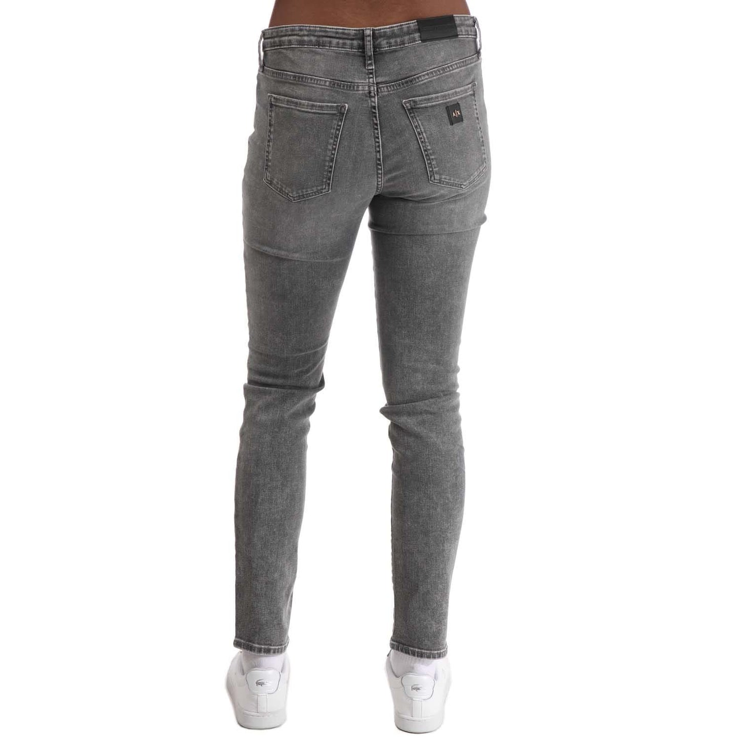 Grey - Back - Armani Exchange Womens-Ladies J01 Skinny Jeans