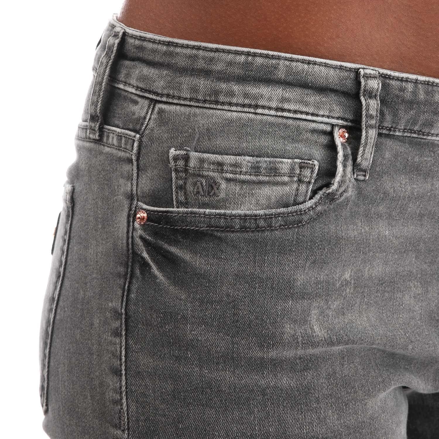 Grey - Lifestyle - Armani Exchange Womens-Ladies J01 Skinny Jeans