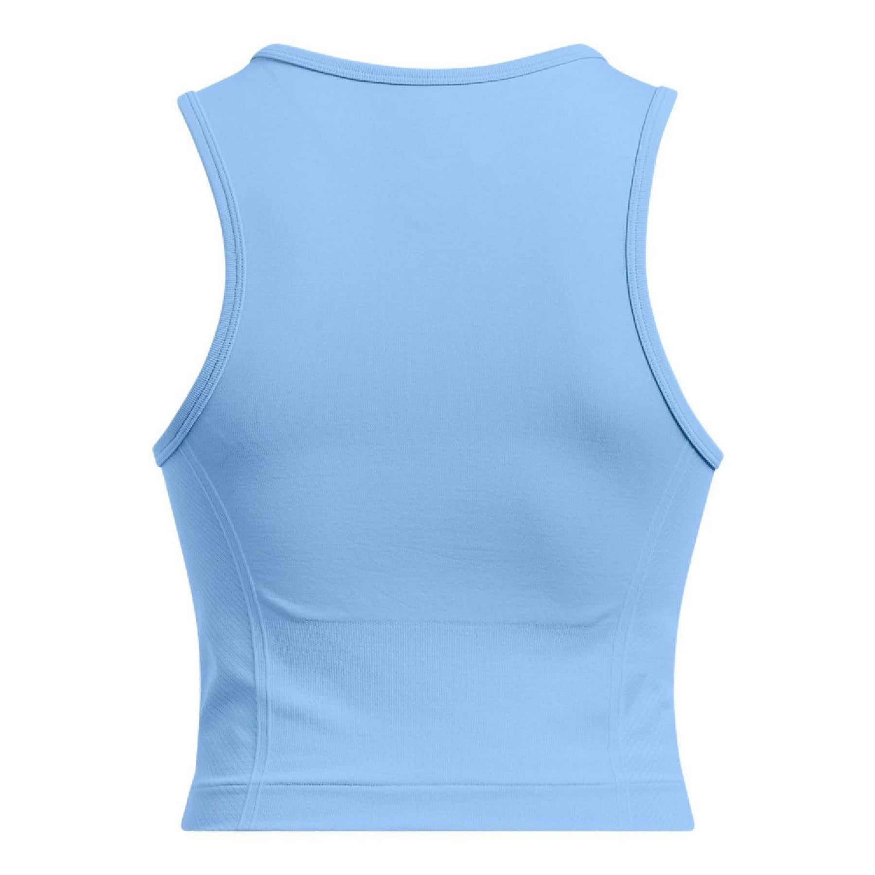 Blue - Back - Under Armour Womens-Ladies Seamless Tank Top