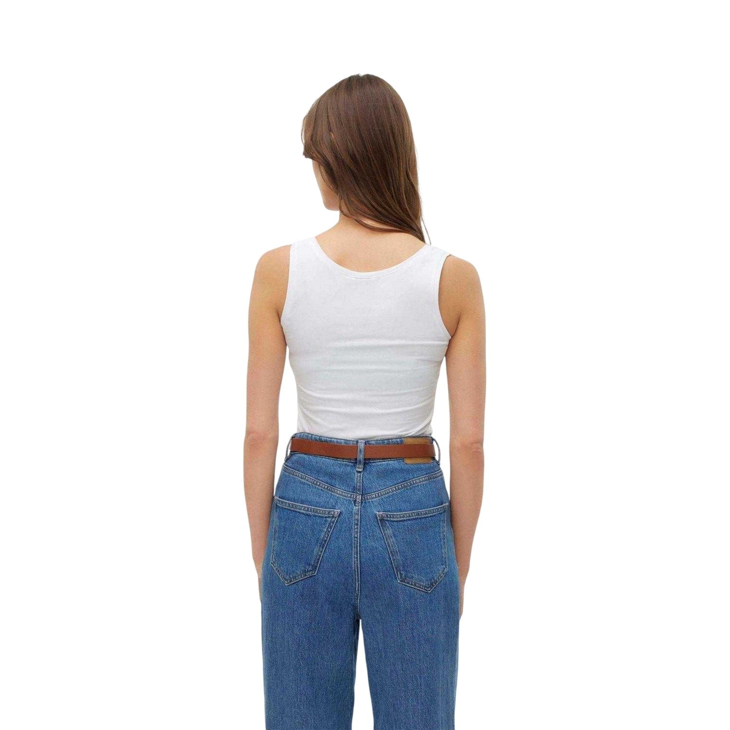 Bright White - Back - Vero Moda Womens-Ladies Lulu Regular Sleeveless Tank Top