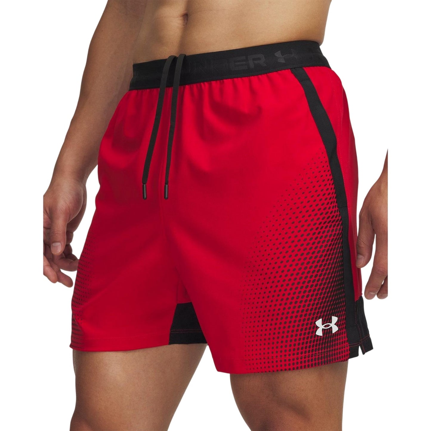 Red - Side - Under Armour Mens Raid 2.0 Running Shorts