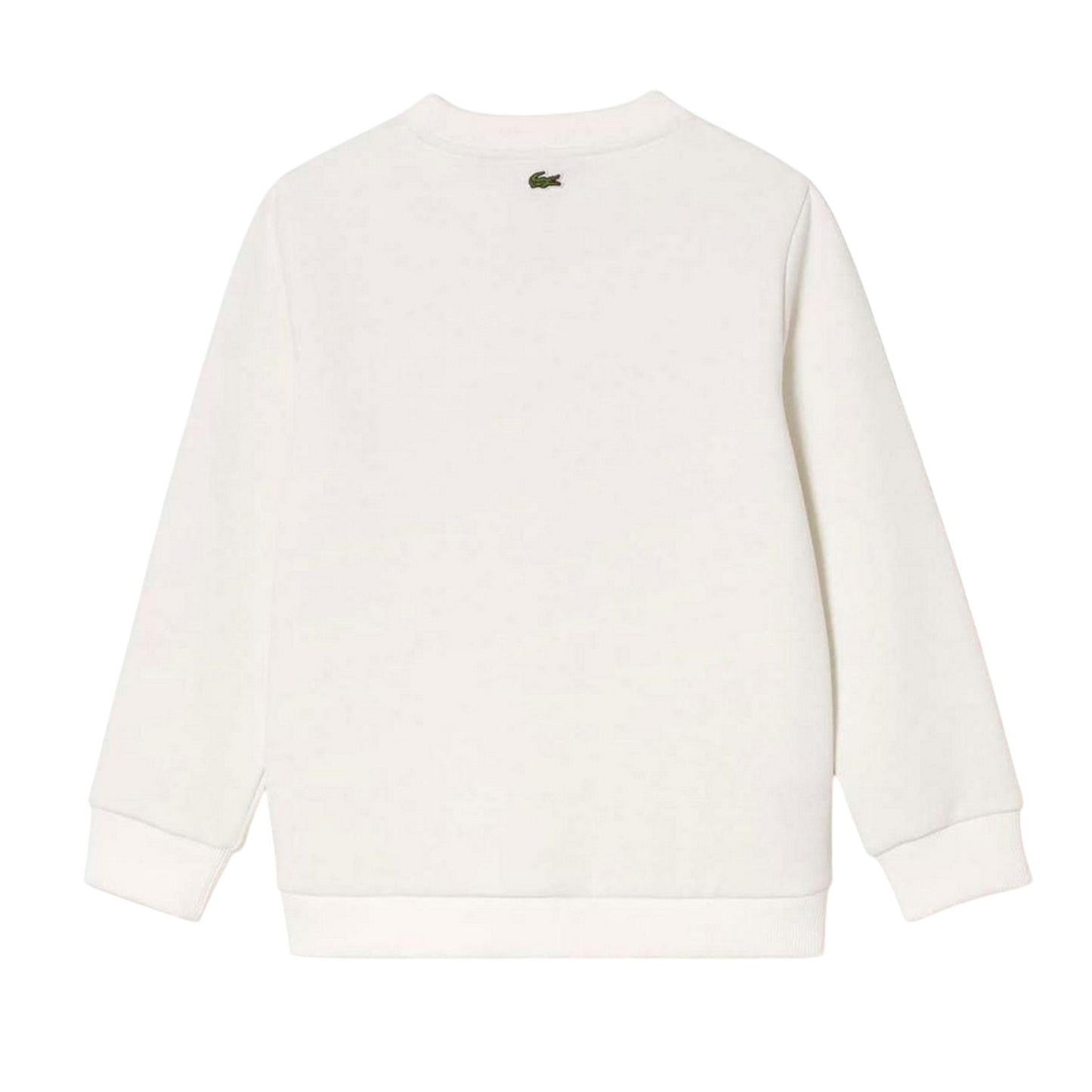 Cream - Back - Lacoste Childrens-Kids Logo Crew Neck Sweatshirt