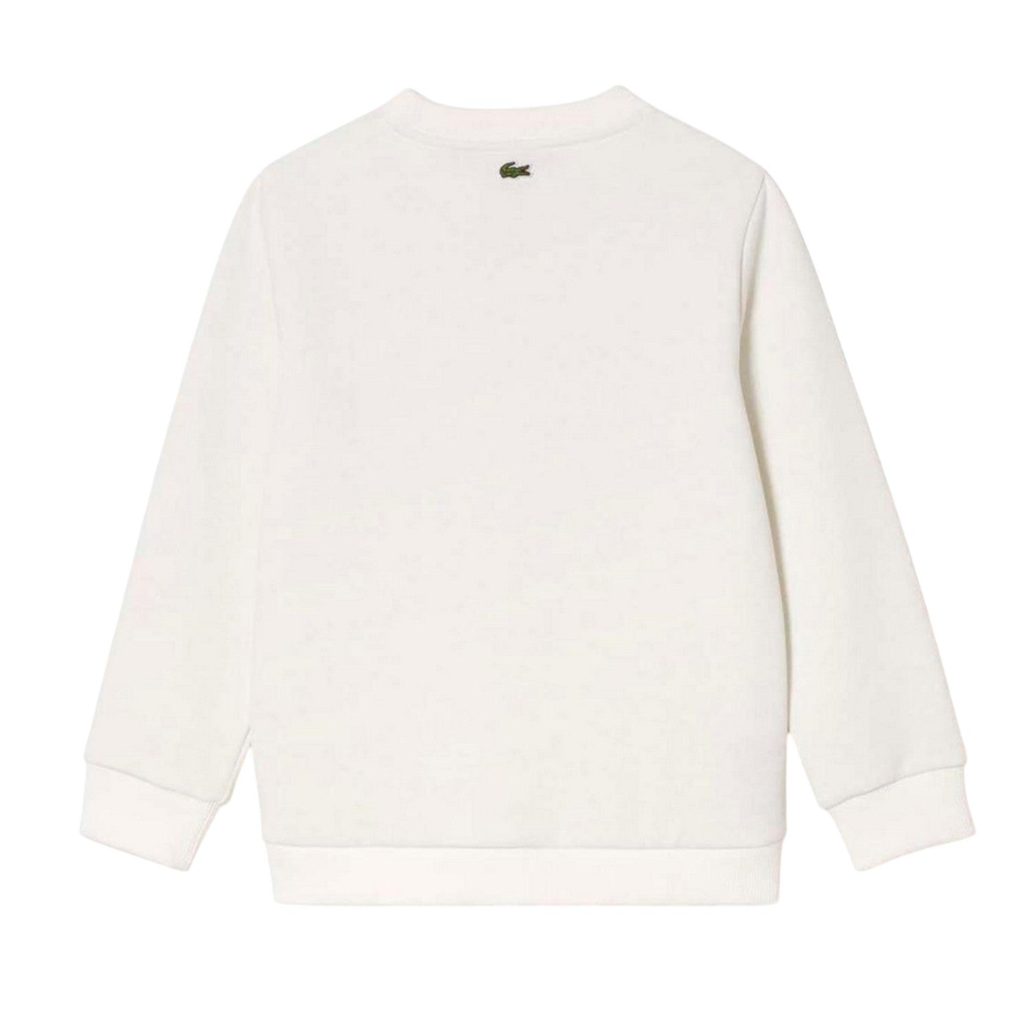 Cream - Back - Lacoste Childrens-Kids Logo Crew Neck Sweatshirt