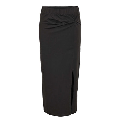 Obsidian Black - Front - Noisy May Womens-Ladies Knotted Regular Maxi Skirt
