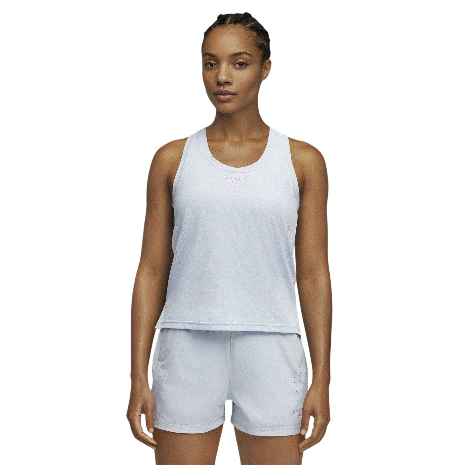 Lucid Blue - Side - Puma Womens-Ladies Hyrox DryElite Tank Top