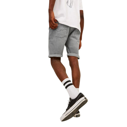 Grey Denim - Back - Jack And Jones Mens Denim Regular Shorts