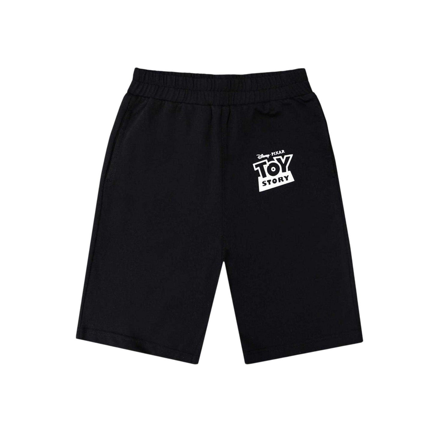 Grey-Black - Back - Toy Story Childrens-Kids Buzz Lightyear & Woody T-Shirt & Shorts Set