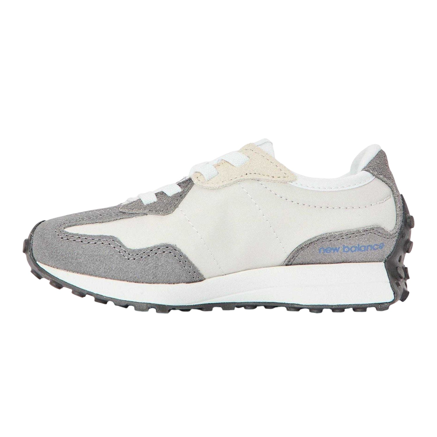 Grey-Blue - Back - New Balance Childrens-Kids 327 Suede Lightweight Trainers
