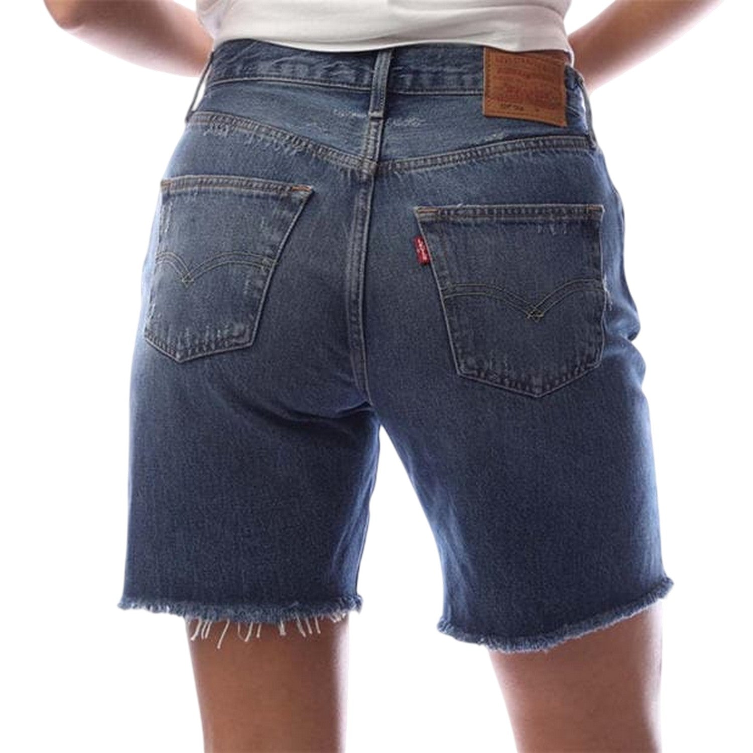 Blue - Back - Levis Womens-Ladies 501 90s Denim Jean Shorts