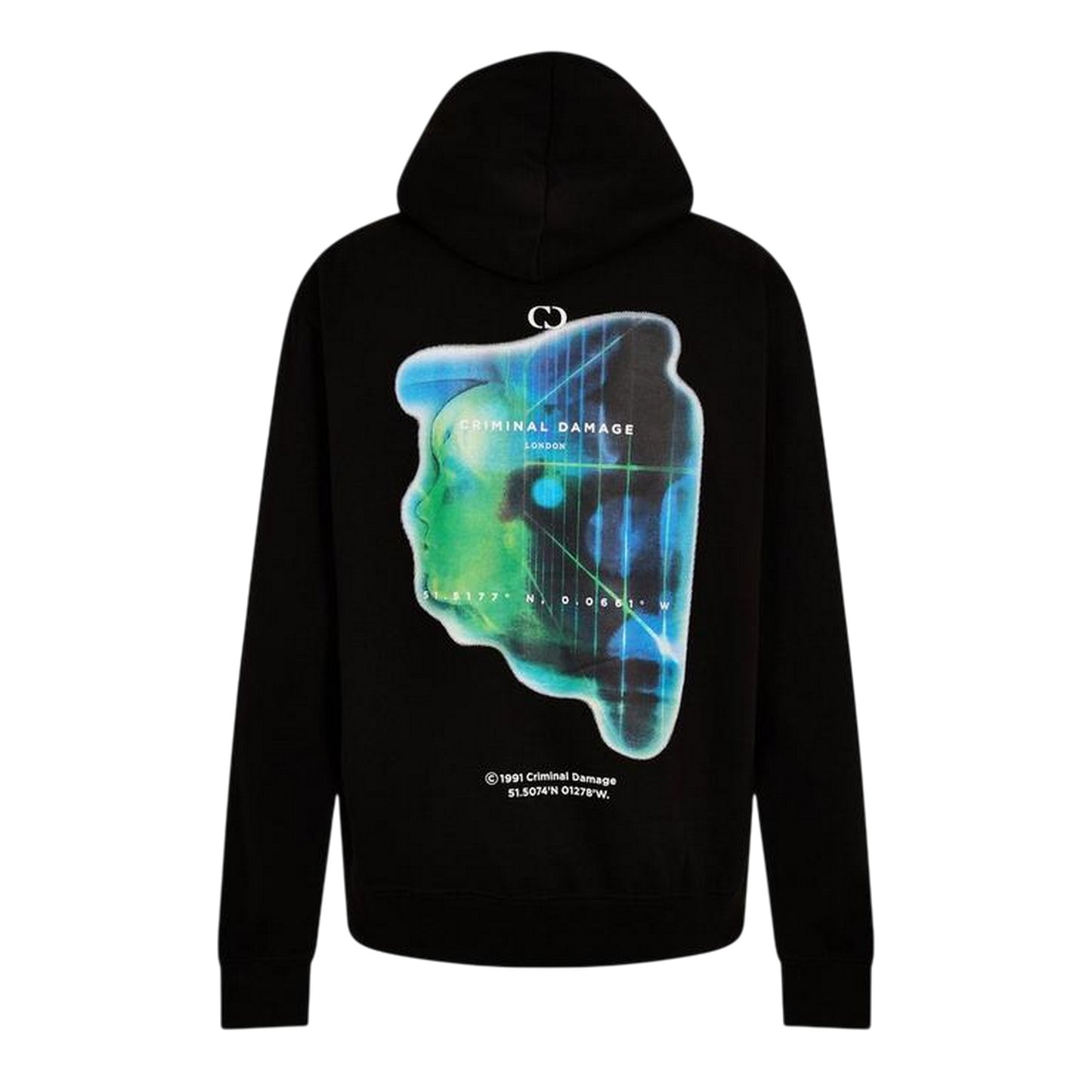 Black - Back - Criminal Damage Mens Graphic Print Hoodie
