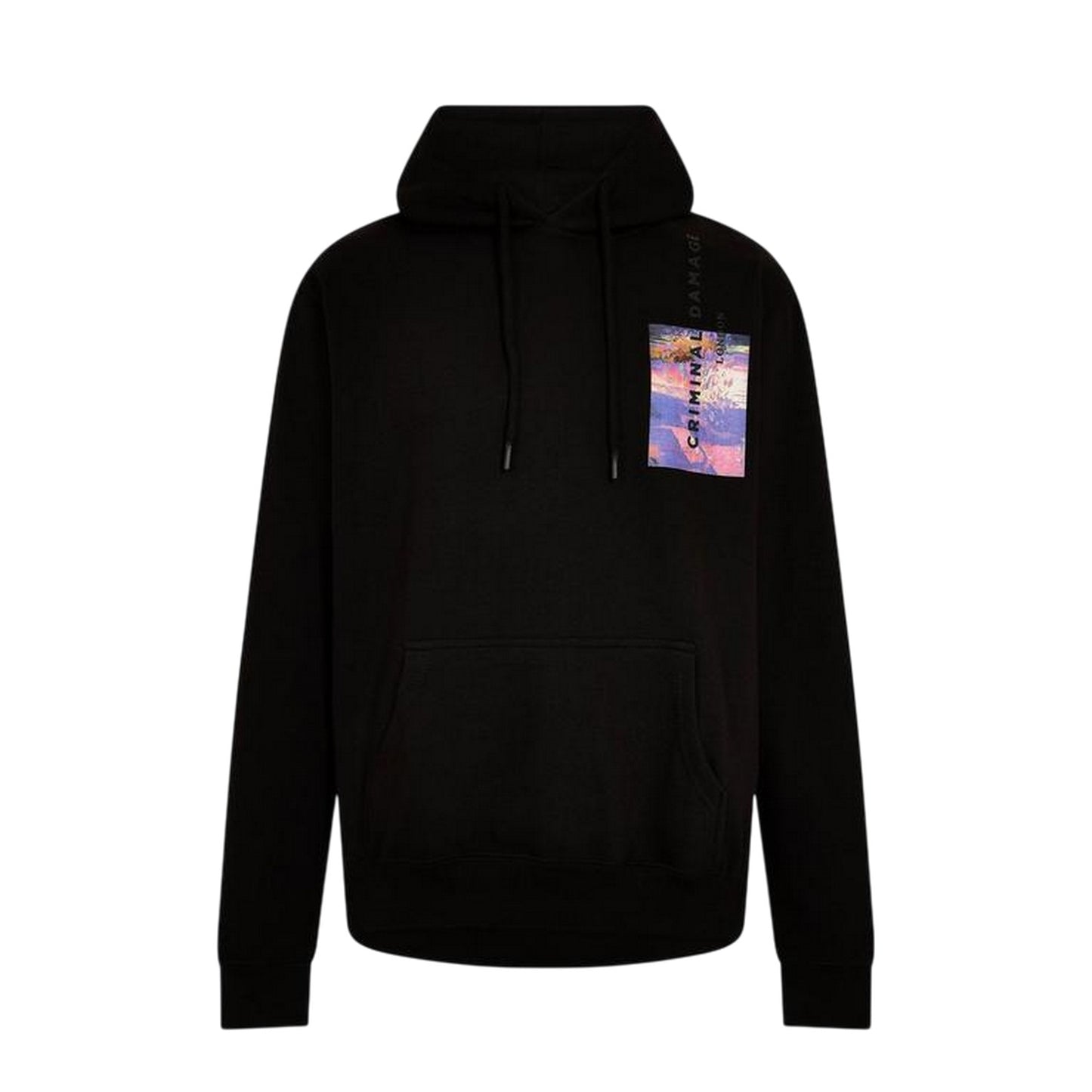 Black - Front - Criminal Damage Mens Graphic Print Hoodie