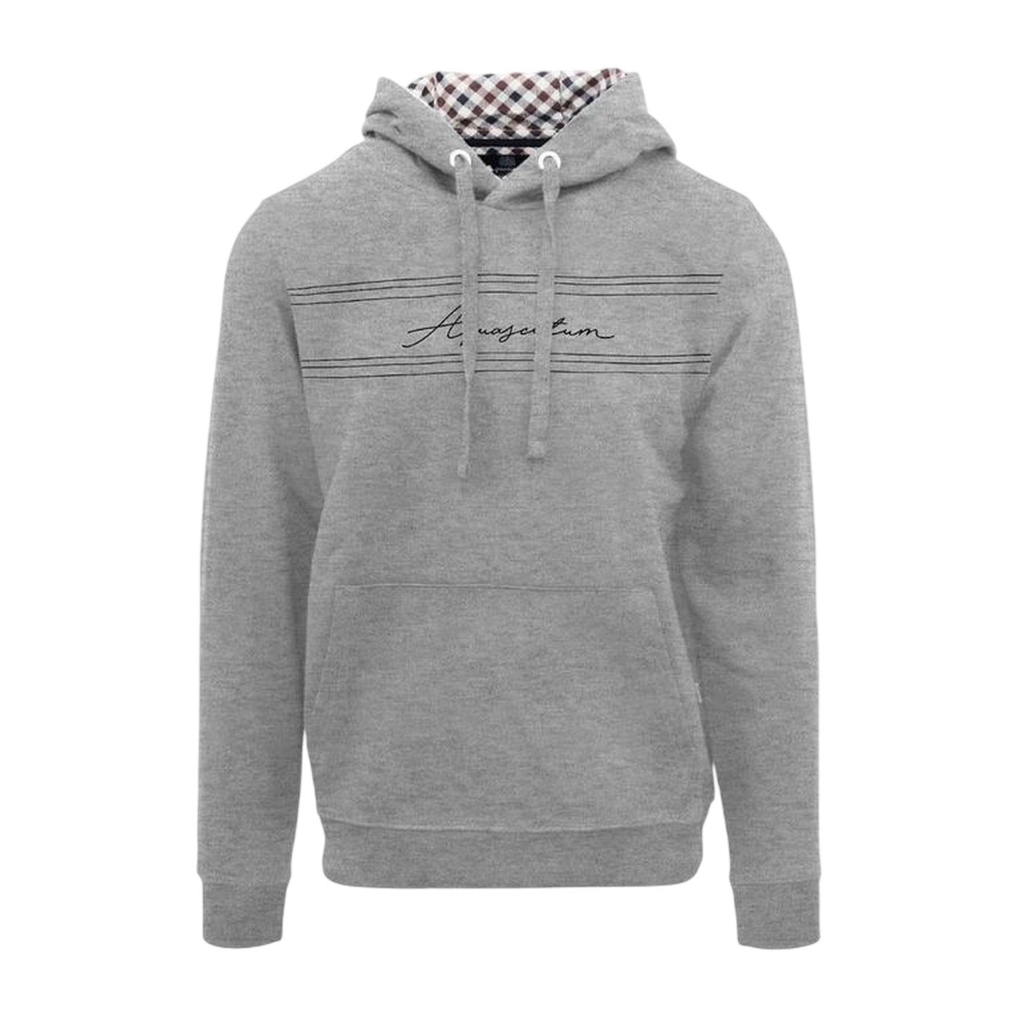 Grey - Front - Aquascutum Mens Signature Regular Hoodie