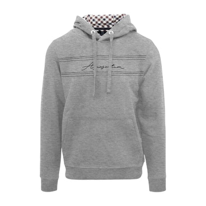 Grey - Front - Aquascutum Mens Signature Regular Hoodie