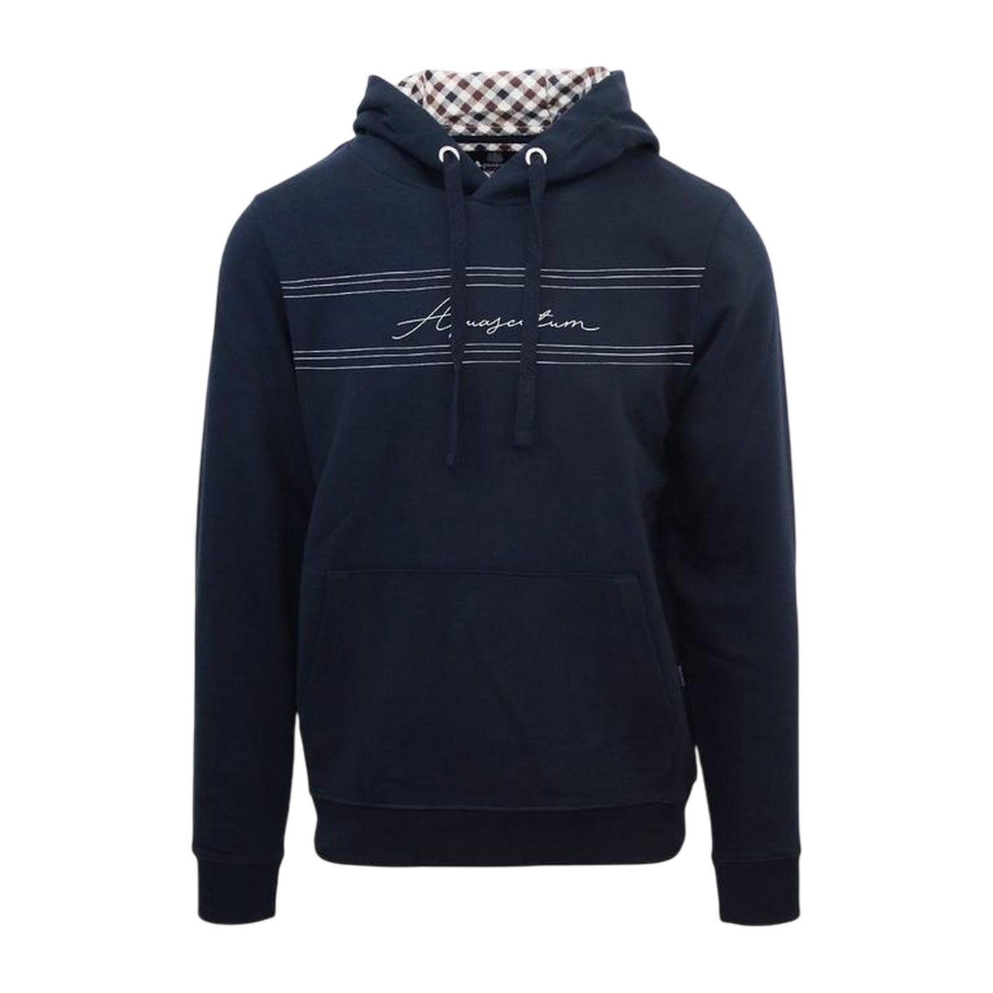 Navy - Front - Aquascutum Mens Signature Regular Hoodie