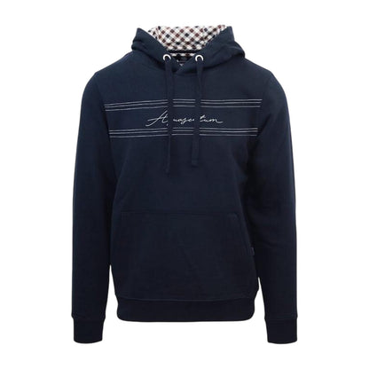 Navy - Front - Aquascutum Mens Signature Regular Hoodie