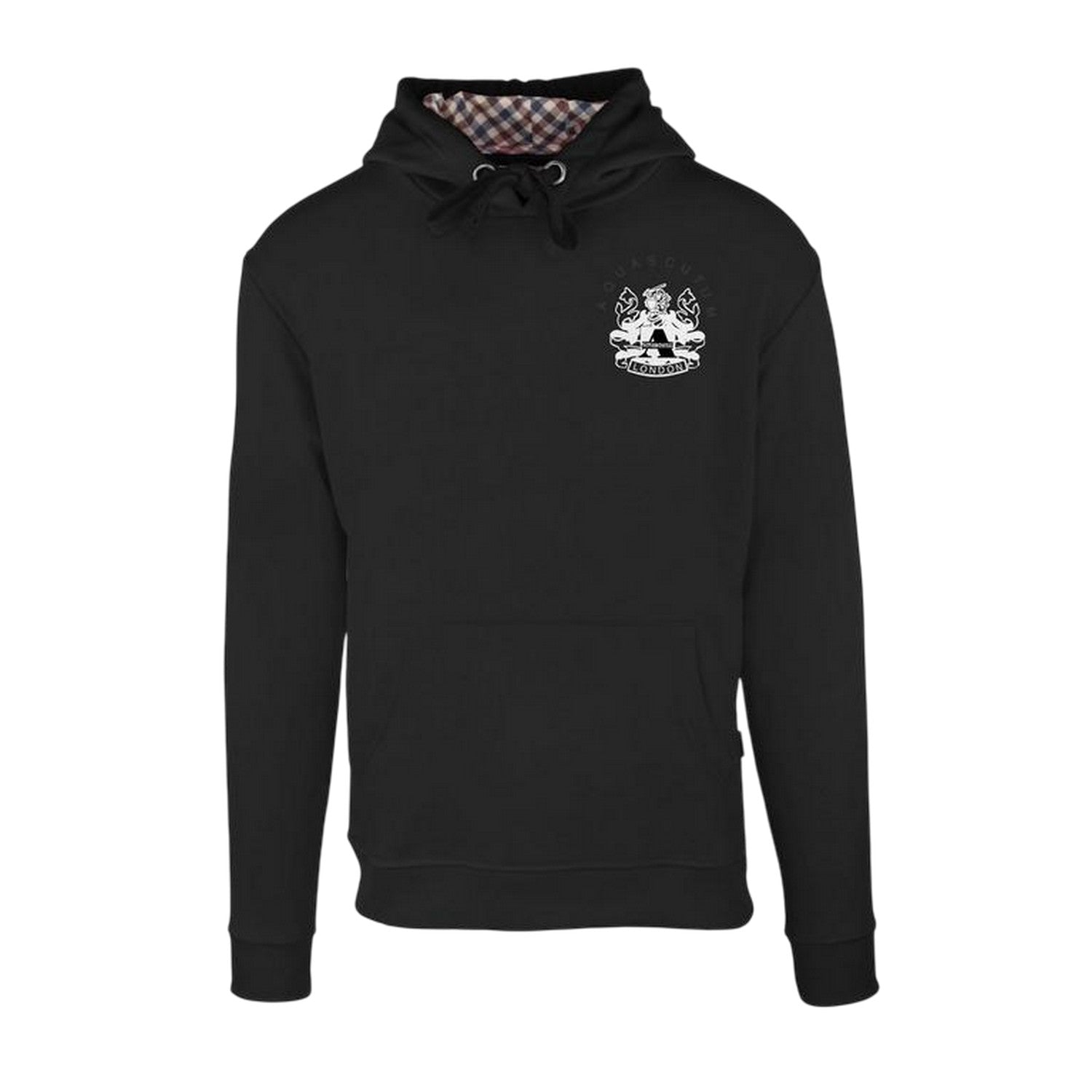 Black - Front - Aquascutum Mens Emblem Hoodie