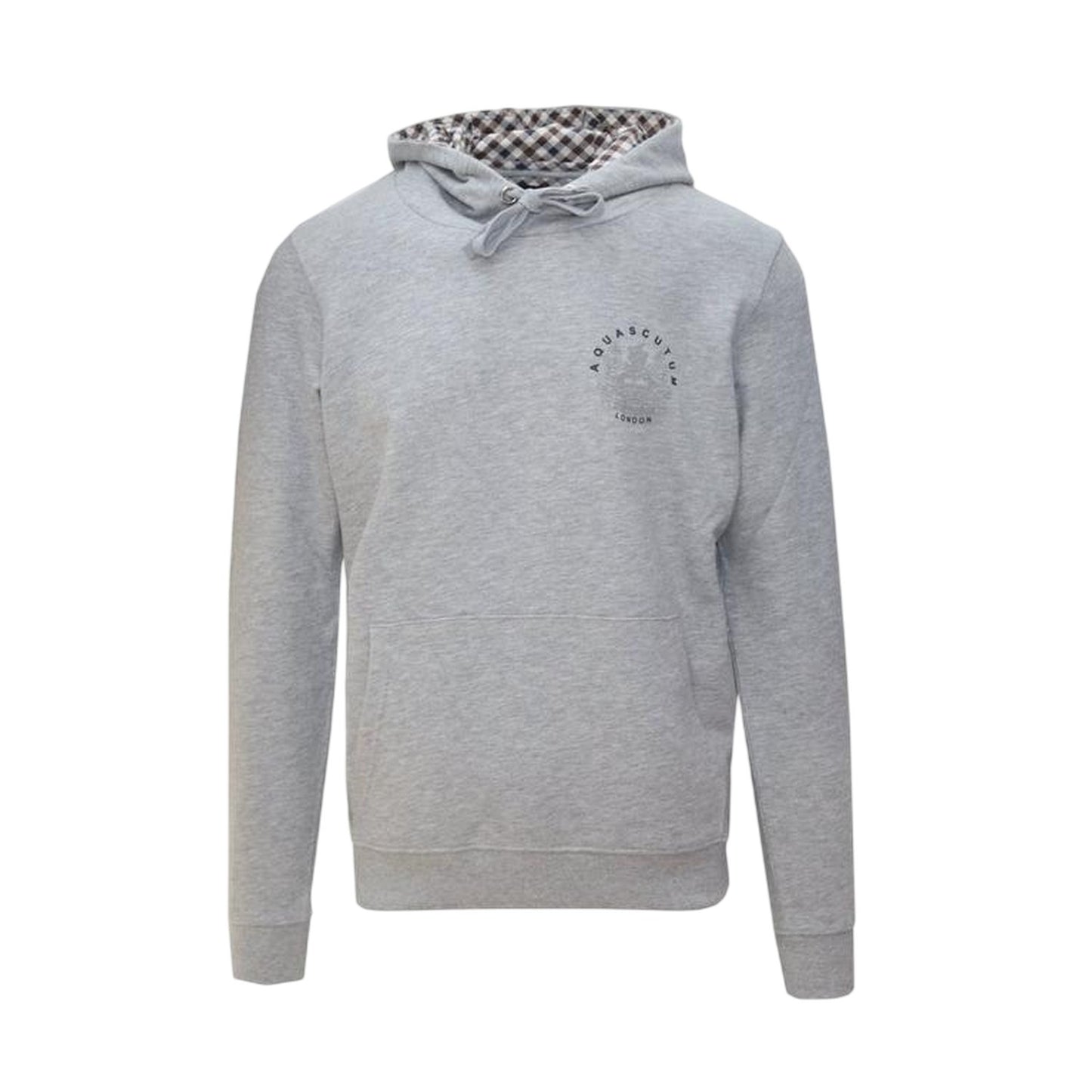 Grey - Front - Aquascutum Mens Emblem Hoodie