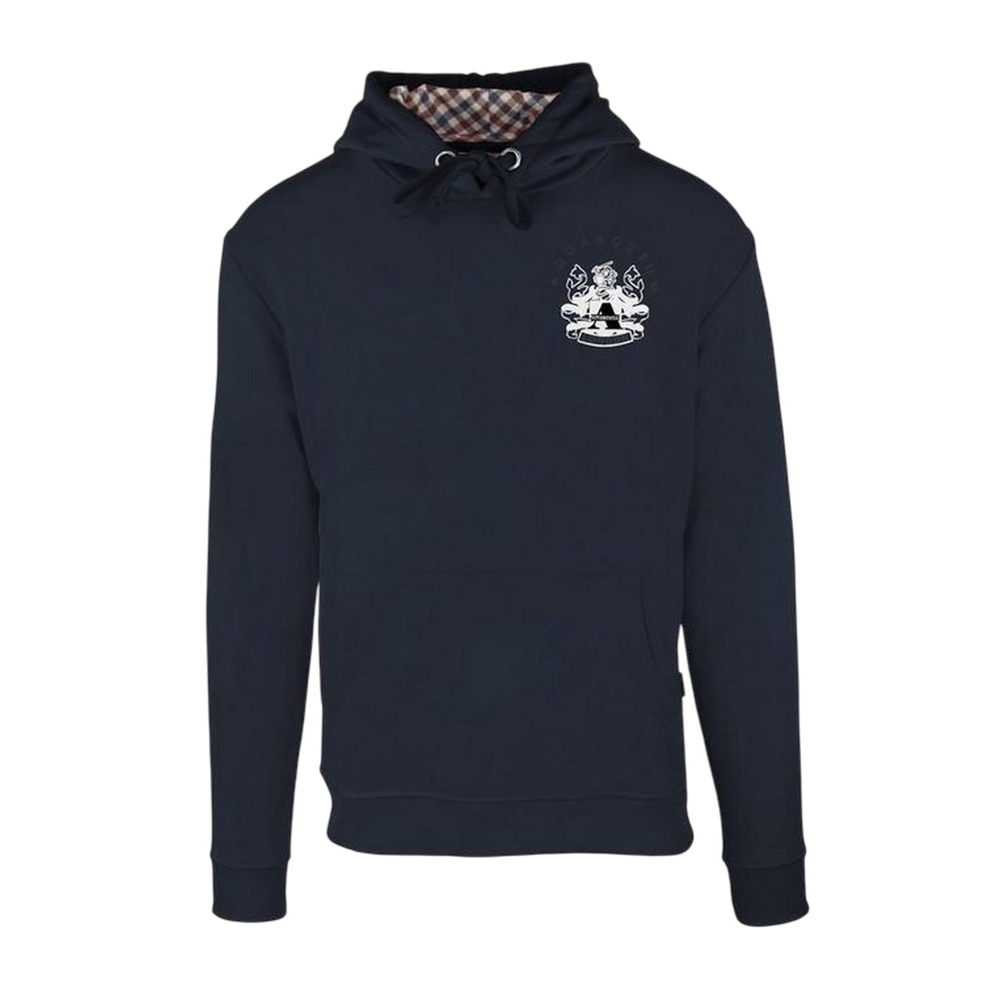 Navy - Front - Aquascutum Mens Emblem Hoodie