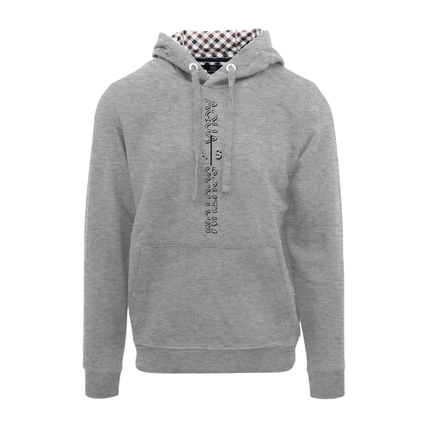 Grey - Front - Aquascutum Mens Lettering Pullover Hoodie