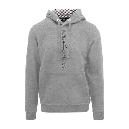 Grey - Front - Aquascutum Mens Lettering Pullover Hoodie