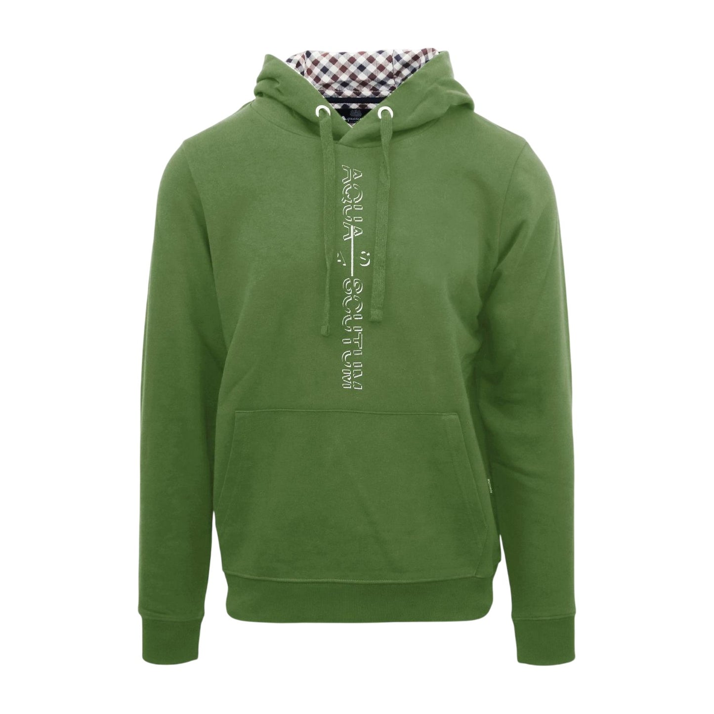 Military Green - Front - Aquascutum Mens Lettering Pullover Hoodie