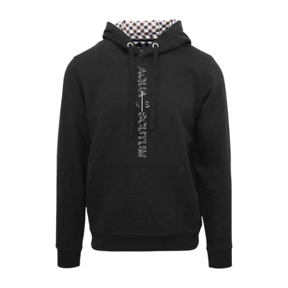 Black - Front - Aquascutum Mens Lettering Pullover Hoodie