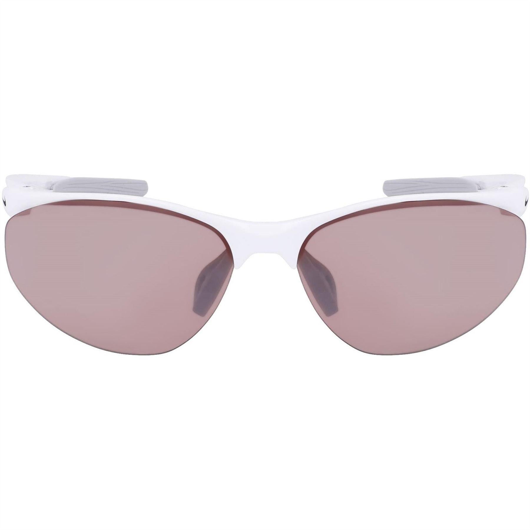 White-Pink - Front - Nike Wrap Around Plastic Swoosh Sunglasses