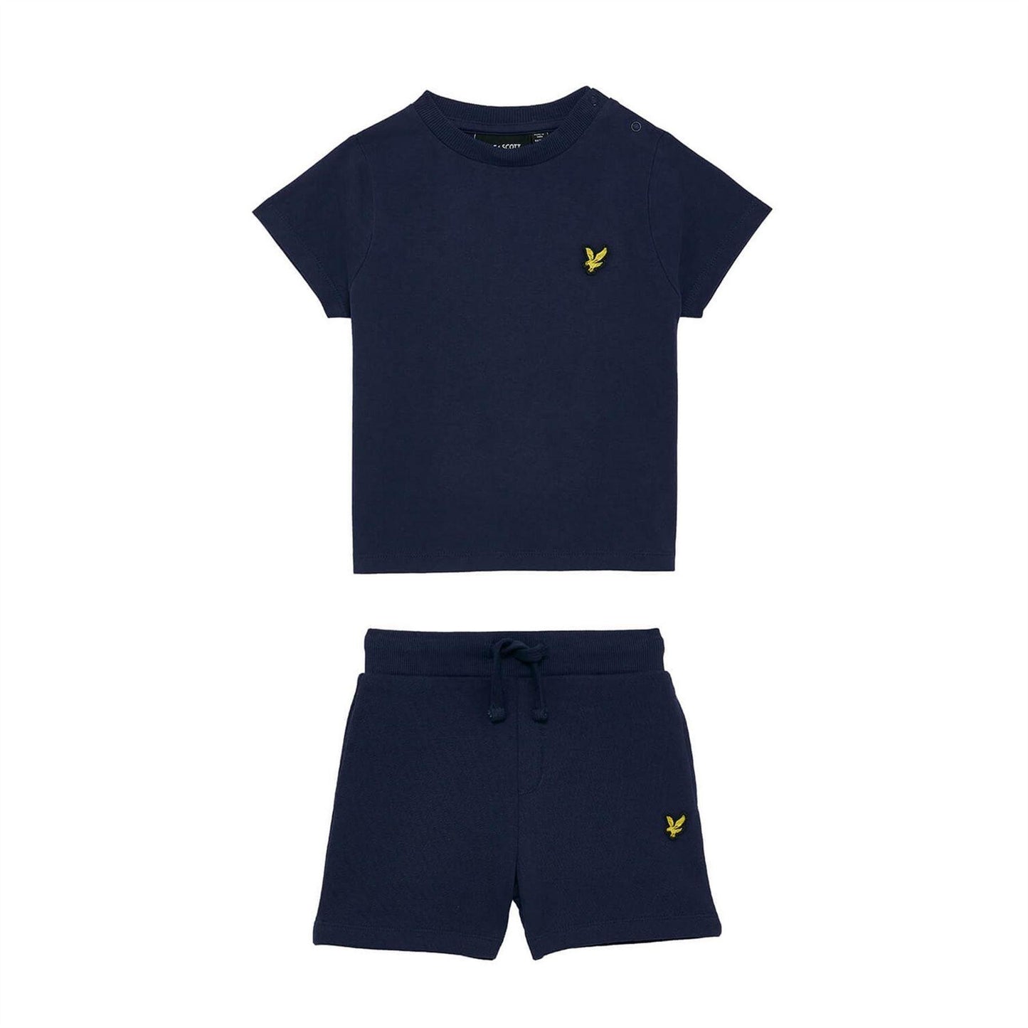 Navy - Front - Lyle & Scott Baby T-Shirt & Shorts Set