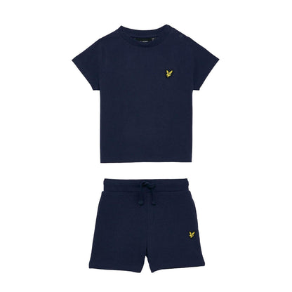 Navy - Front - Lyle & Scott Baby T-Shirt & Shorts Set