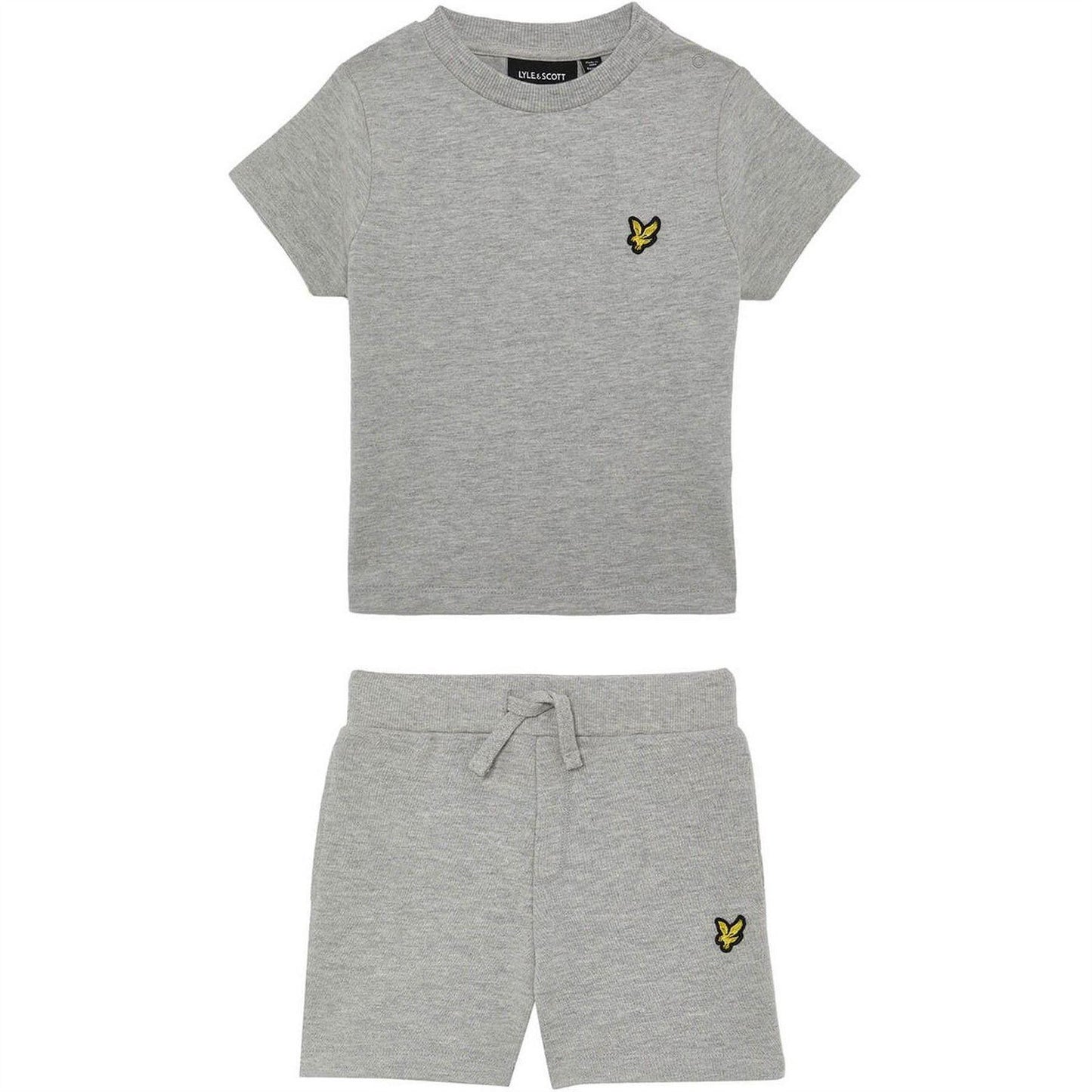 Grey Marl - Front - Lyle & Scott Baby T-Shirt & Shorts Set