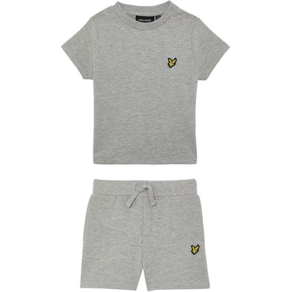 Grey Marl - Front - Lyle & Scott Baby T-Shirt & Shorts Set