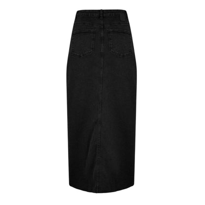 Black - Back - Pieces Womens-Ladies Denim Pencil Skirt