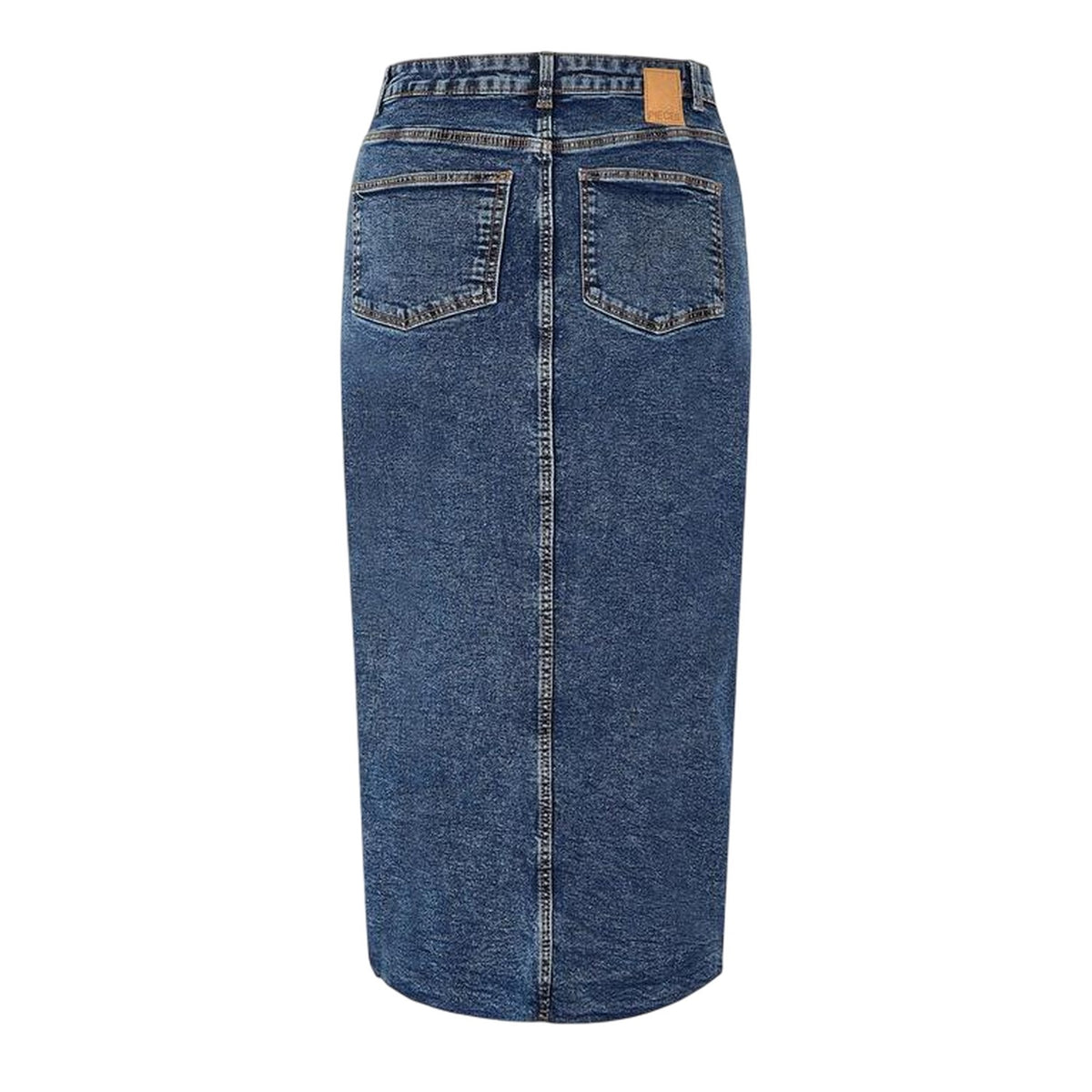 Blue Denim - Back - Pieces Womens-Ladies Denim Pencil Skirt
