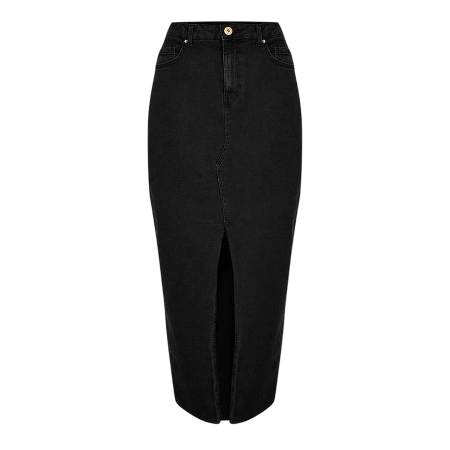 Black - Front - Pieces Womens-Ladies Denim Pencil Skirt