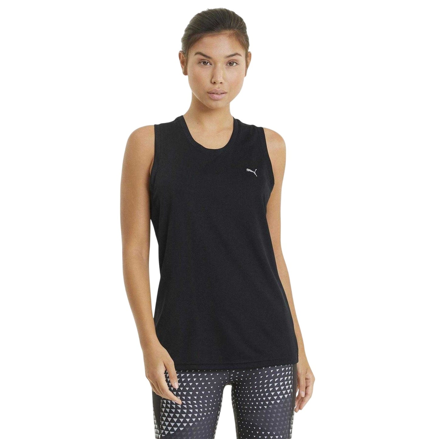 Black - Side - Puma Womens-Ladies Run Velocity Racerback Tank Top
