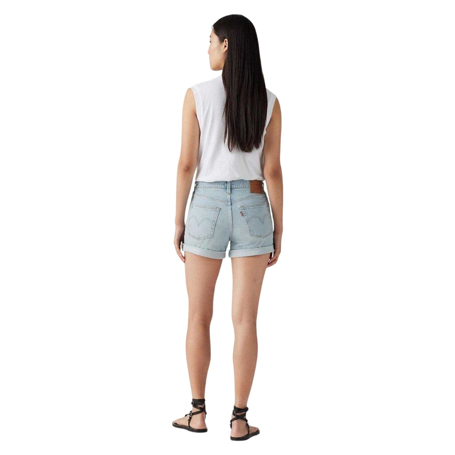Denim - Back - Levis Womens-Ladies 501 Denim High Rise Shorts