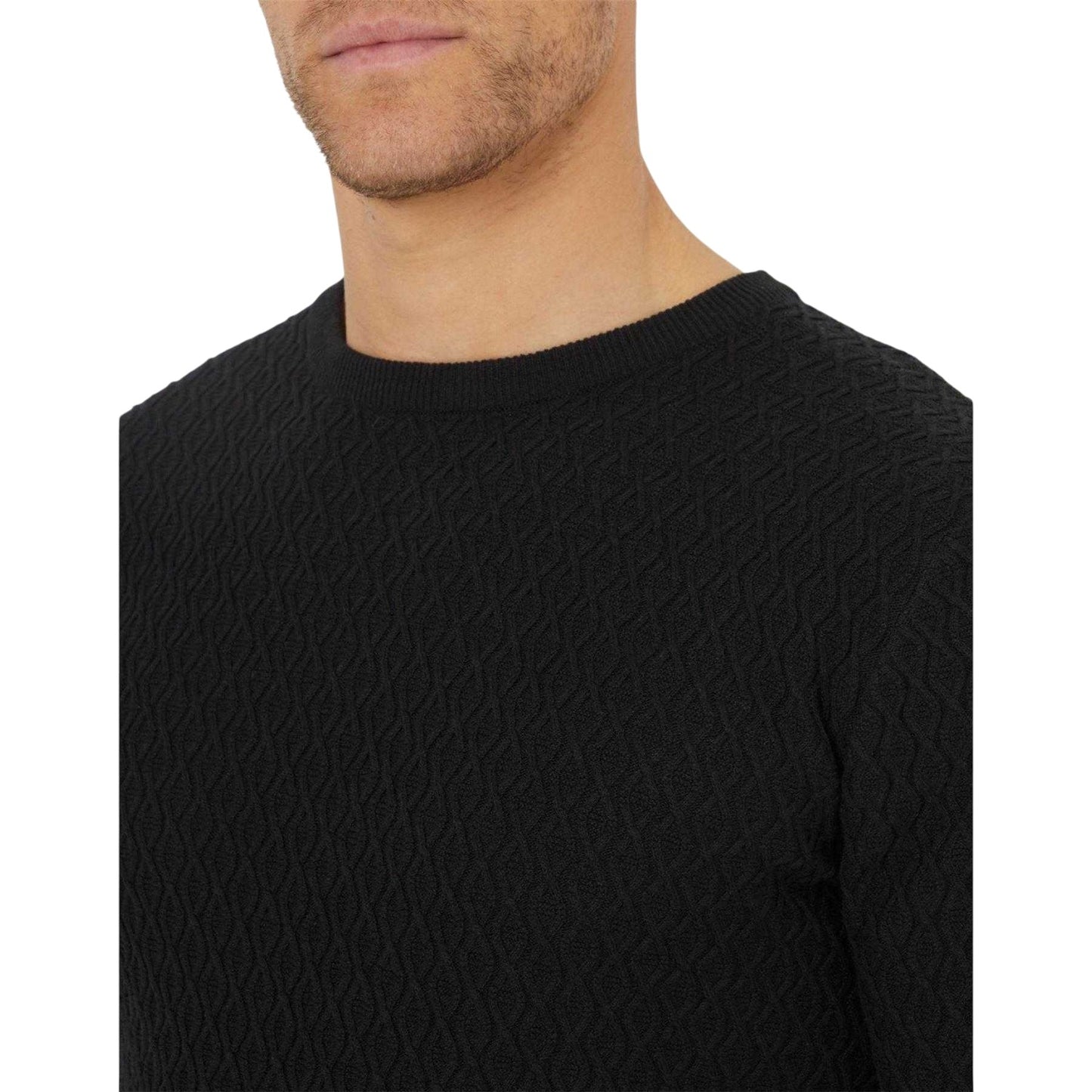 Black - Side - Threadbare Mens Staleyhall Logo Jumper