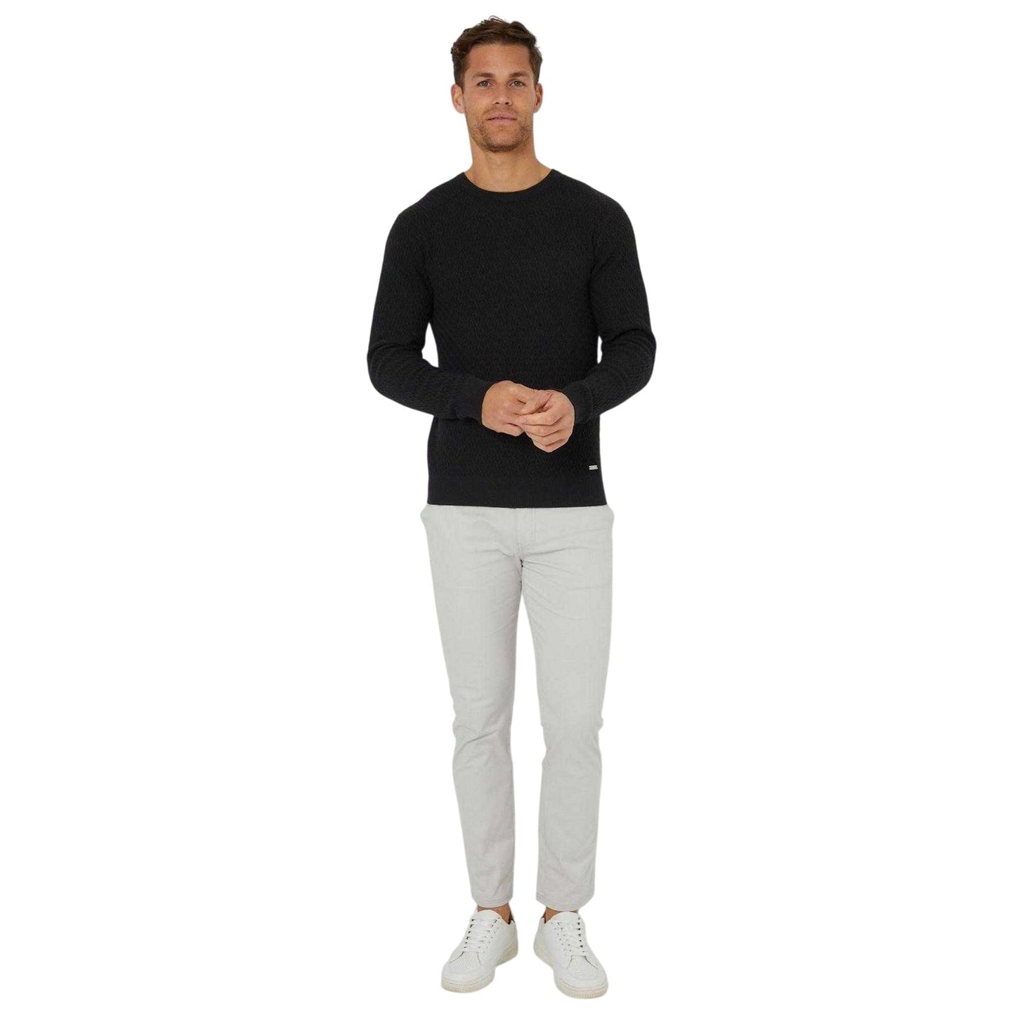 Black - Lifestyle - Threadbare Mens Staleyhall Logo Jumper
