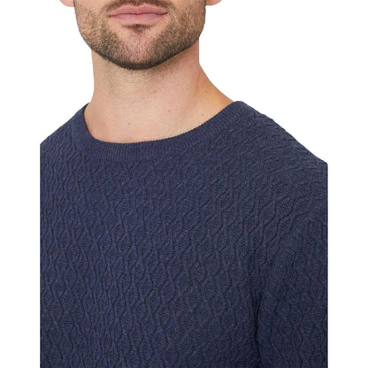 Denim Blue - Side - Threadbare Mens Staleyhall Logo Jumper