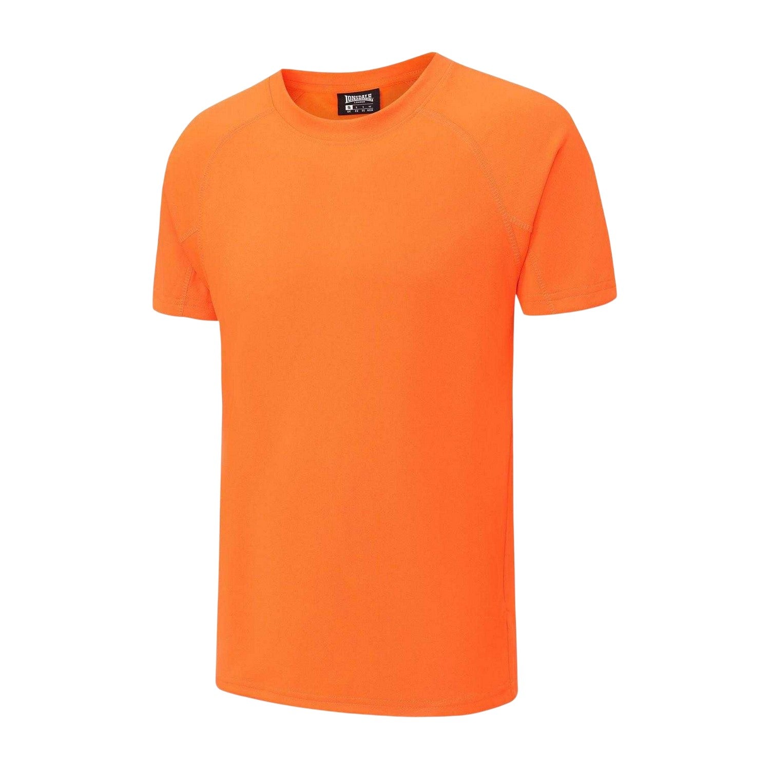 Orange - Side - Lonsdale Mens Plain T-Shirt
