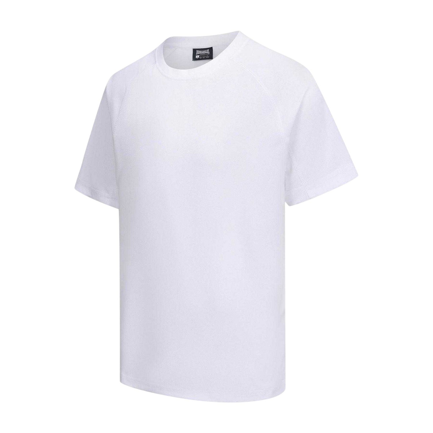 White - Side - Lonsdale Mens Plain T-Shirt
