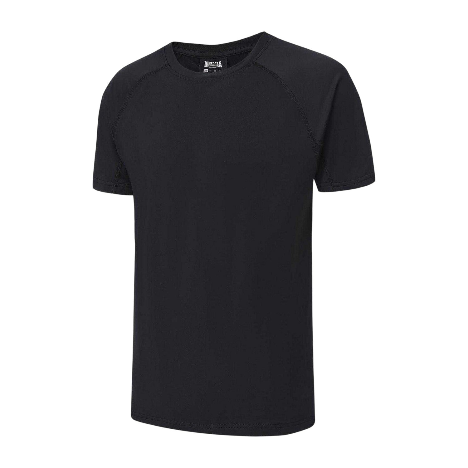 Black - Side - Lonsdale Mens Plain T-Shirt