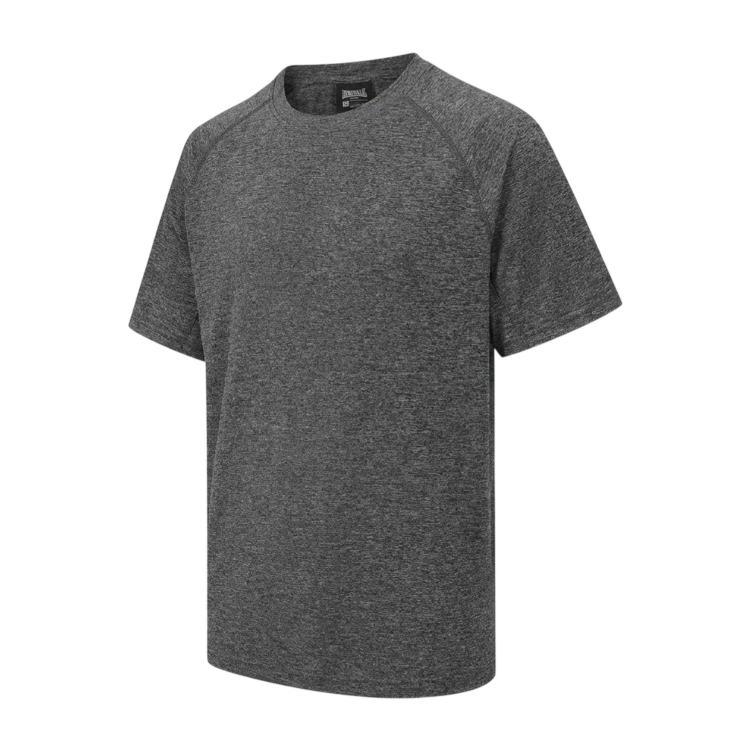 Black Melange - Side - Lonsdale Mens Plain T-Shirt