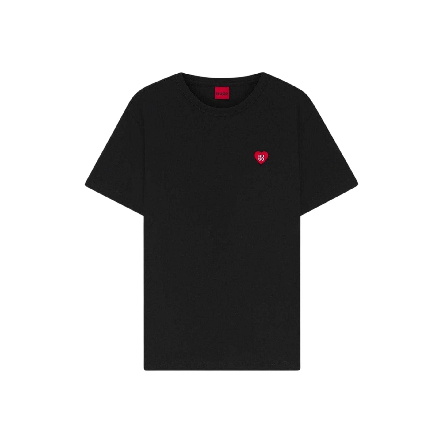 Black - Front - Hugo Womens-Ladies Heart Logo T-Shirt